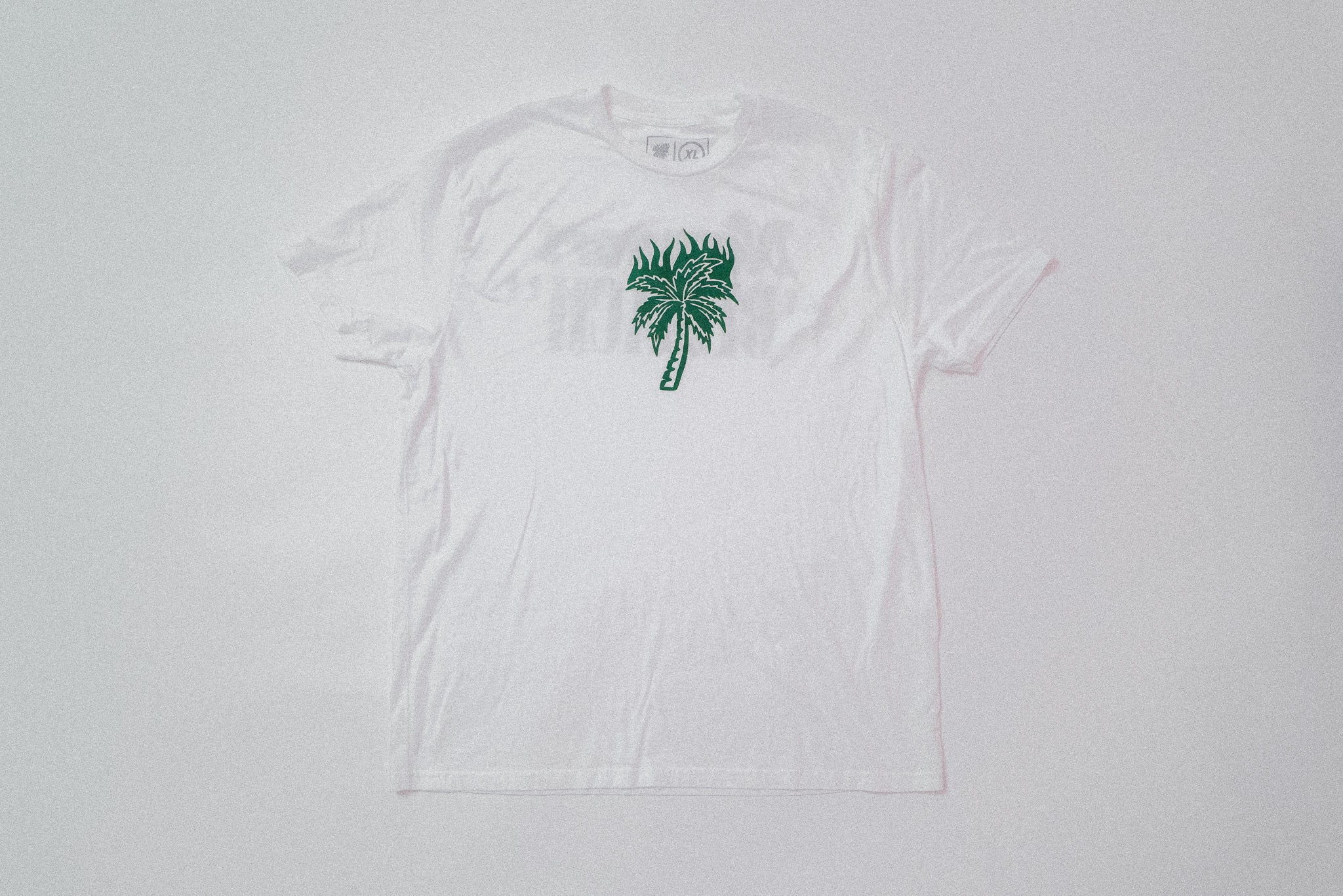 PALMS ON FIRE (GREEN ON WHITE)