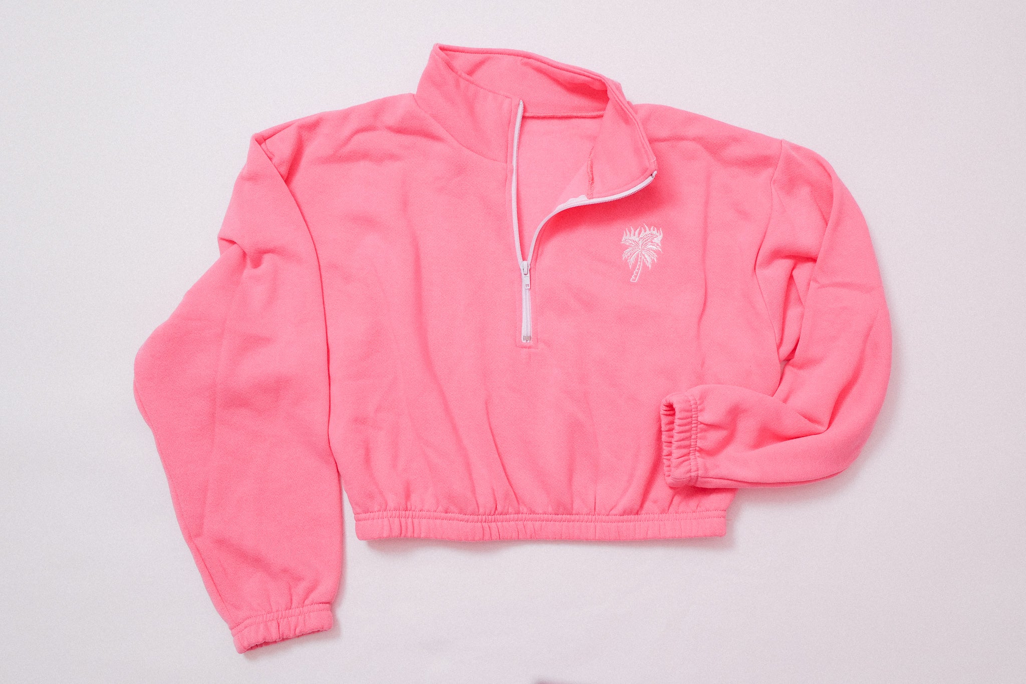 PALM ON FIRE CROP 1/4 ZIP